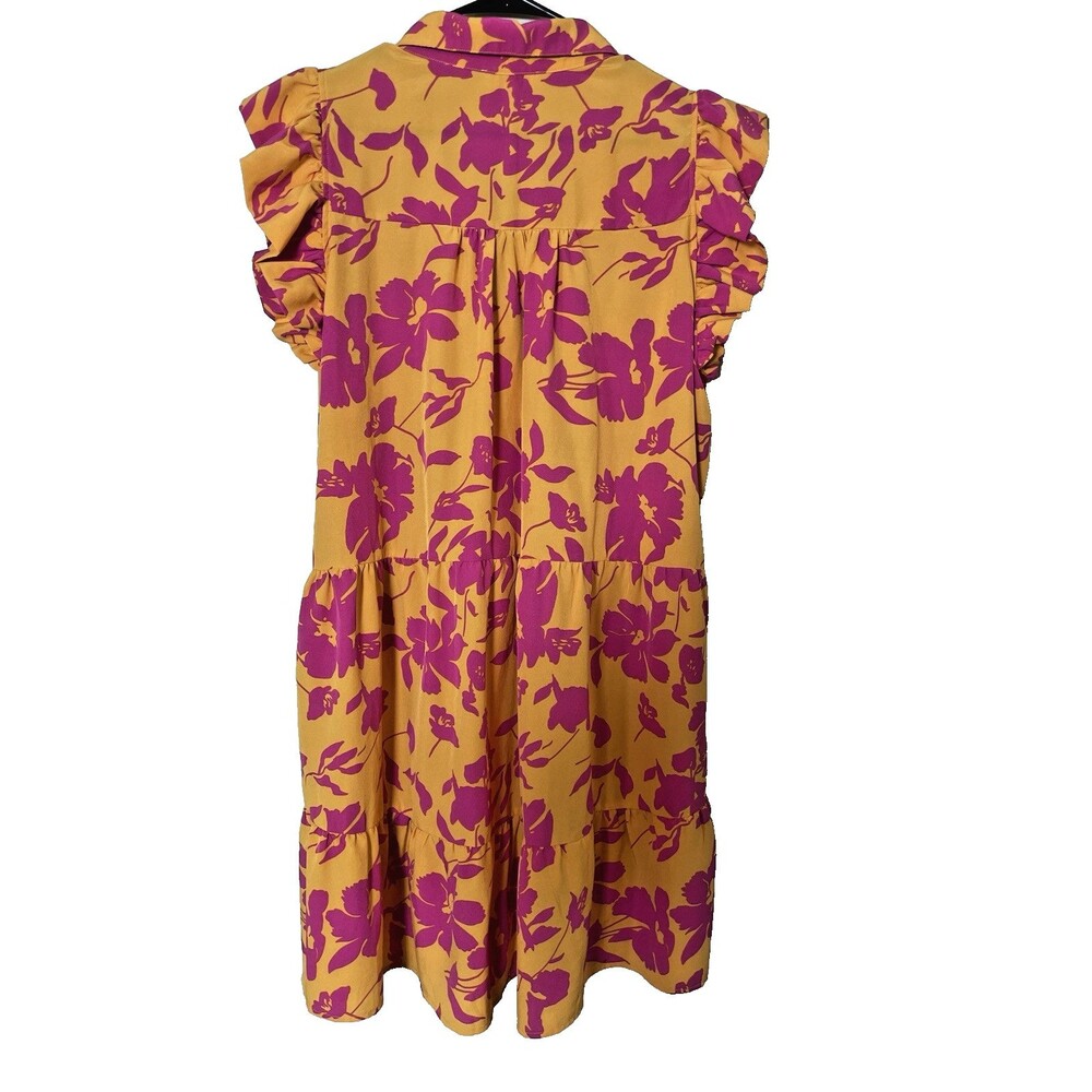 UMGEE Woman's Short Red & Gold Floral Dress Size 1XL - Picture 2 of 9